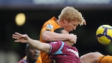 Paul McShane shows his aerial power for Hull City