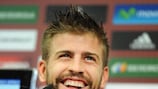 Gerard Piqué in relaxed mood at the press conference