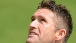 Robbie Keane looks to the skies in Tuesday's training session