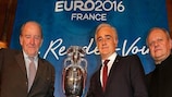 UEFA EURO 2016 SAS president Jacques Lambert, Hediard's Haig Asenbauer and chef Joël Rebuchon