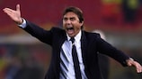 Italy coach Antonio Conte gestures to his players