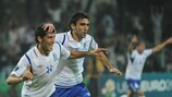 Rauf Aliyev comemora o golo do empate do Azerbaijão aos oito minutos do segundo tempo