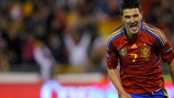 David Villa bisou no jogo em que a Espanha começou a perder ante a República Checa