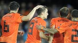 Los jugadores de Holanda celebran el golazo de Kevin Strootman