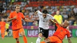 Um momento do jogo entre a Alemanha e a Holanda