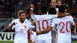 Spain carved out a 2-1 victory away to FYR Macedonia