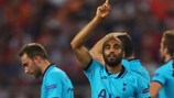 Lucas Moura after scoring Tottenham's second goal on matchday one