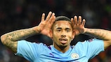 Gabriel Jesus after scoring Manchester City's third goal on matchday one
