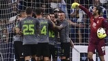 Ferencváros celebrate their matchday one goal at Espanyol