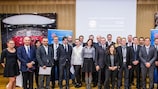 Participantes e invitados en la ceremonia del UEFA CFM de Frankfurt