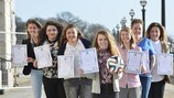 Las graduadas en el programa Female Football Leaders Programme de la Federación de Fútbol de Irlanda del Norte