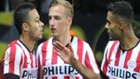 O PSV no jogo contra do Shakhtyor