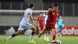 Marco Asensio in azione con la Spagna Under 19 contro la Germania