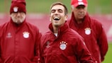 ¿Crisis? ¿Qué crisis? Philipp Lahm en el entrenamiento con el Bayern