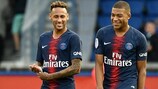 Neymar (left) and Kylian Mbappé are both projected to score big for Paris on matchday two