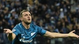 Zenit's Artem Dzyuba after scoring the opening goal against Benfica on Matchday 2