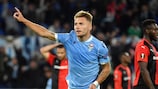 Lazio's Ciro Immobile after scoring the Matchday 2 winner against Rennes