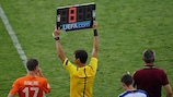 Alterações às Leis do Jogo em várias competições da UEFA