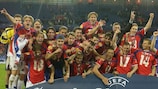 Die Tschechische Republik feiert den Gewinn der U21-Europameisterschaft im Jahr 2002