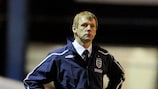 Stuart Pearce watches his side win 3-2 in Cardiff