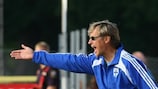Finland coach Markku Kanerva gestures to his players during Thursday's Germany defeat