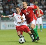 Attila Filkor in action for the Hungary U21s