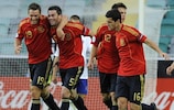 Испанцы радуются голу в ворота Финляндии