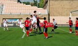 Armenia and Switzerland contest a corner in Yerevan