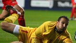 FYR Macedonia goalkeeper Kristijan Naumovski was beaten by a late Portugal goal