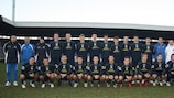 Bosnia-Herzegovina line up before their qualifier against Wales
