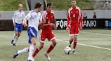 Faroe Islands striker Ossur Dalbúd in action against Andorra