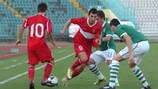 Turkey's Tevfik Köse (No9) makes a run during the qualifier against Republic of Ireland