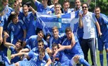 Greece celebrate reaching the finals