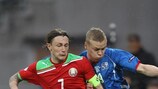 Iceland striker Kolbeinn Sigthórsson (right) had good chances when the score was still 0-0