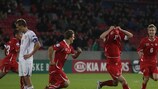 Admir Mehmedi celebrates after scoring Switzerland's winning goal against Czech Republic