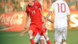Czech Republic midfielder Ladislav Krejčí in action against Spain