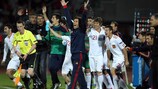 Luis Milla festeja a vitória da Espanha na edição deste ano do Europeu de Sub-21