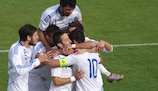 Greece celebrate against Slovakia