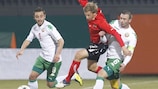 Action from the 1-1 draw between Bulgaria and Austria