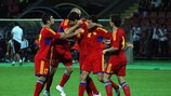 Armenia celebra uno de los goles marcados frente Andorra.