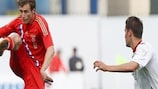 Игровой эпизод в матче молодежных сборных России и Албании