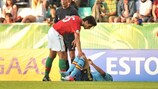 El español Javi Manquillo sufrió una lesión de tobillo ante Portugal