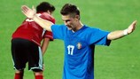 Petru Leuca celebrates after netting the decisive second Moldova goal