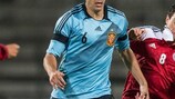 Oriol Romeu (left) helped Spain to an emphatic play-off win against Denmark