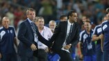 England manager Stuart Pearce and Israel coach Guy Luzon part ways after their final Group A game