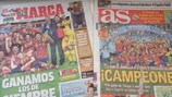 The front pages of Spanish newspapers Marca and AS