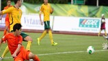 Anass Achahbar marcó dos goles para Holanda ante Lituania