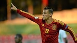 Sandro Ramírez fête le seul but de la rencontre face au Portugal