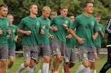Lithuania in training ahead of their game against Spain