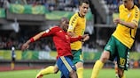 Adama Traoré durante el triunfo de España contra Lituania por 0-2